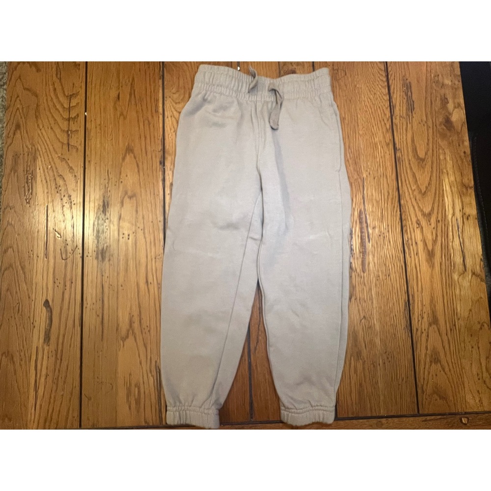 Athletic Works Boys Tan Jogger Sweatpants Fleece Lined‎ Khaki Size XS 4-5